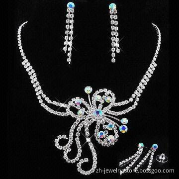 Crystal wedding necklace sets jewelry, we have more than 1000 style for your choice